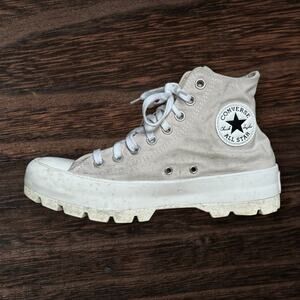 Converse Chuck Taylor All Star Lugged Hi Booties Sz 9.5 Women Shoes Sand/White